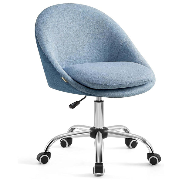 Otočná pracovná stolička, výškovo nastaviteľná, modrá farba-Vashome.sk