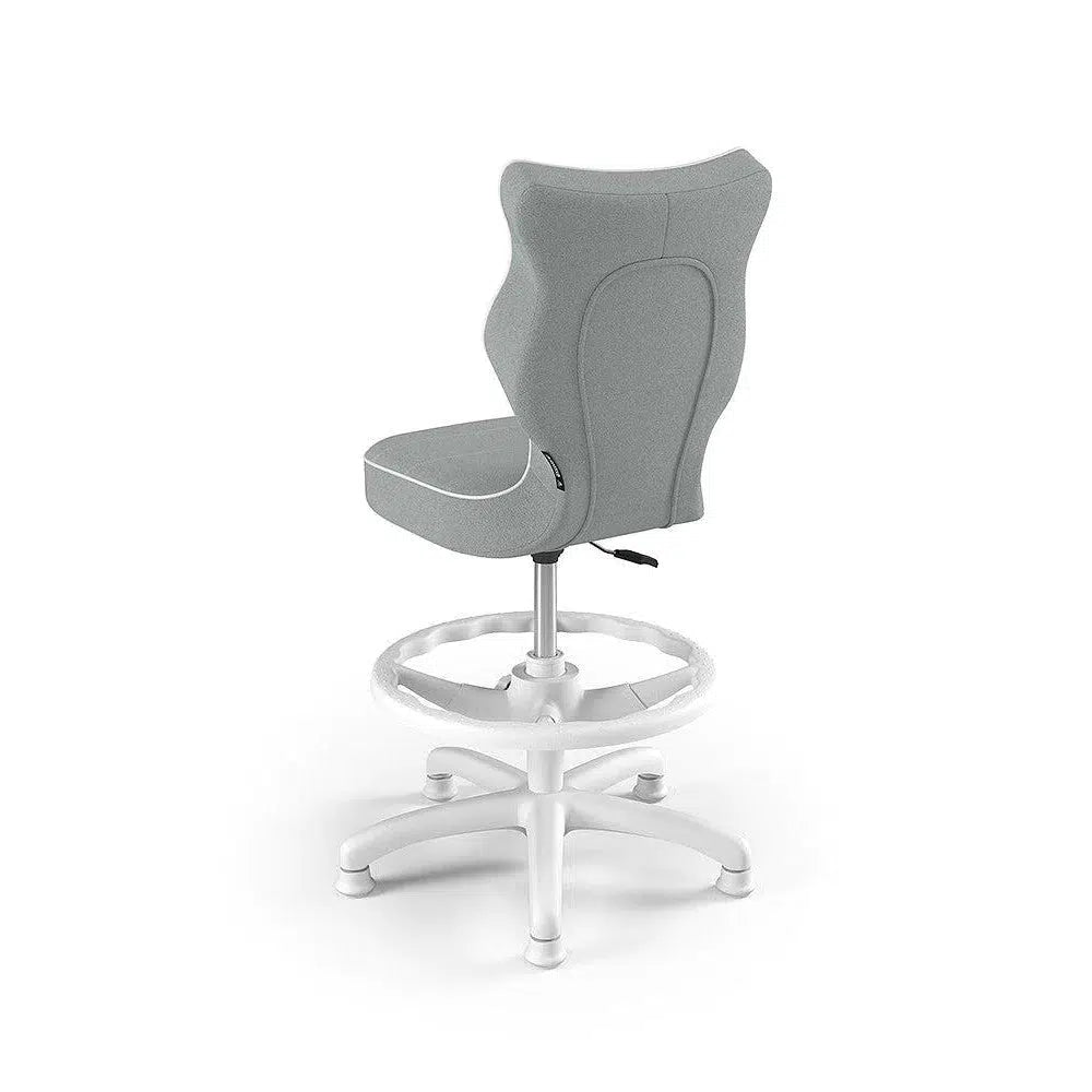 PETIT Detská otočná stolička s podnožkou, pre deti s výškou 119-142 cm, sivá farba | Entelo-Vashome.sk