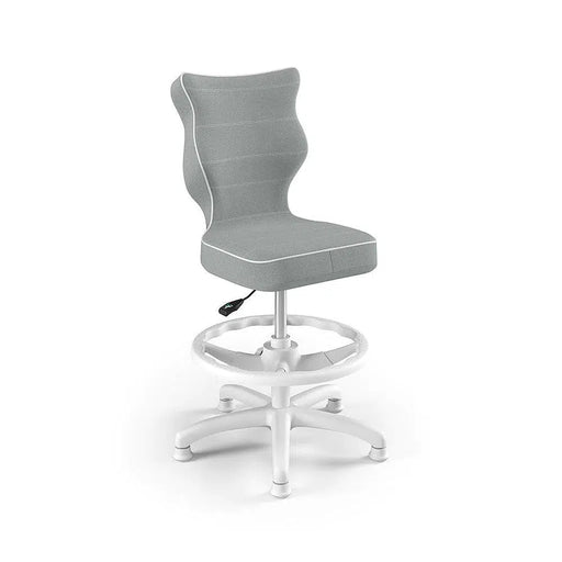 PETIT Detská otočná stolička s podnožkou, pre deti s výškou 119-142 cm, sivá farba | Entelo-Vashome.sk