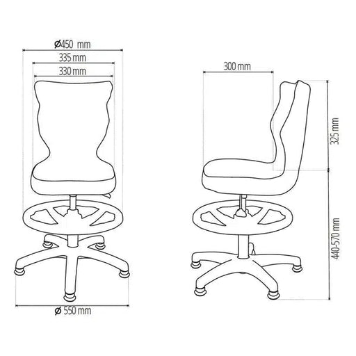 PETIT Detská otočná stolička s podnožkou, pre deti s výškou 119-142 cm, so vzorom dinosaura | Entelo-Vashome.sk