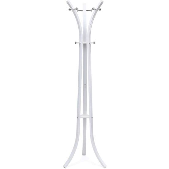Pevný vešiakový stojan s 9 háčikmi, 176 cm, biely-Vashome.sk