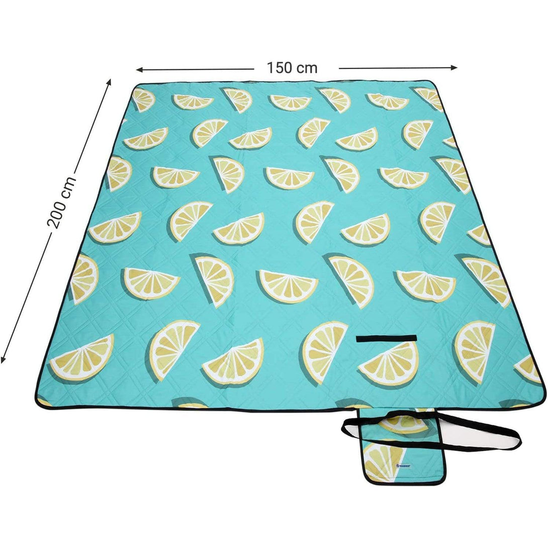 Pikniková deka, 200 x 150 cm, skladacia, citrónový vzor | SONGMICS-Vashome.sk
