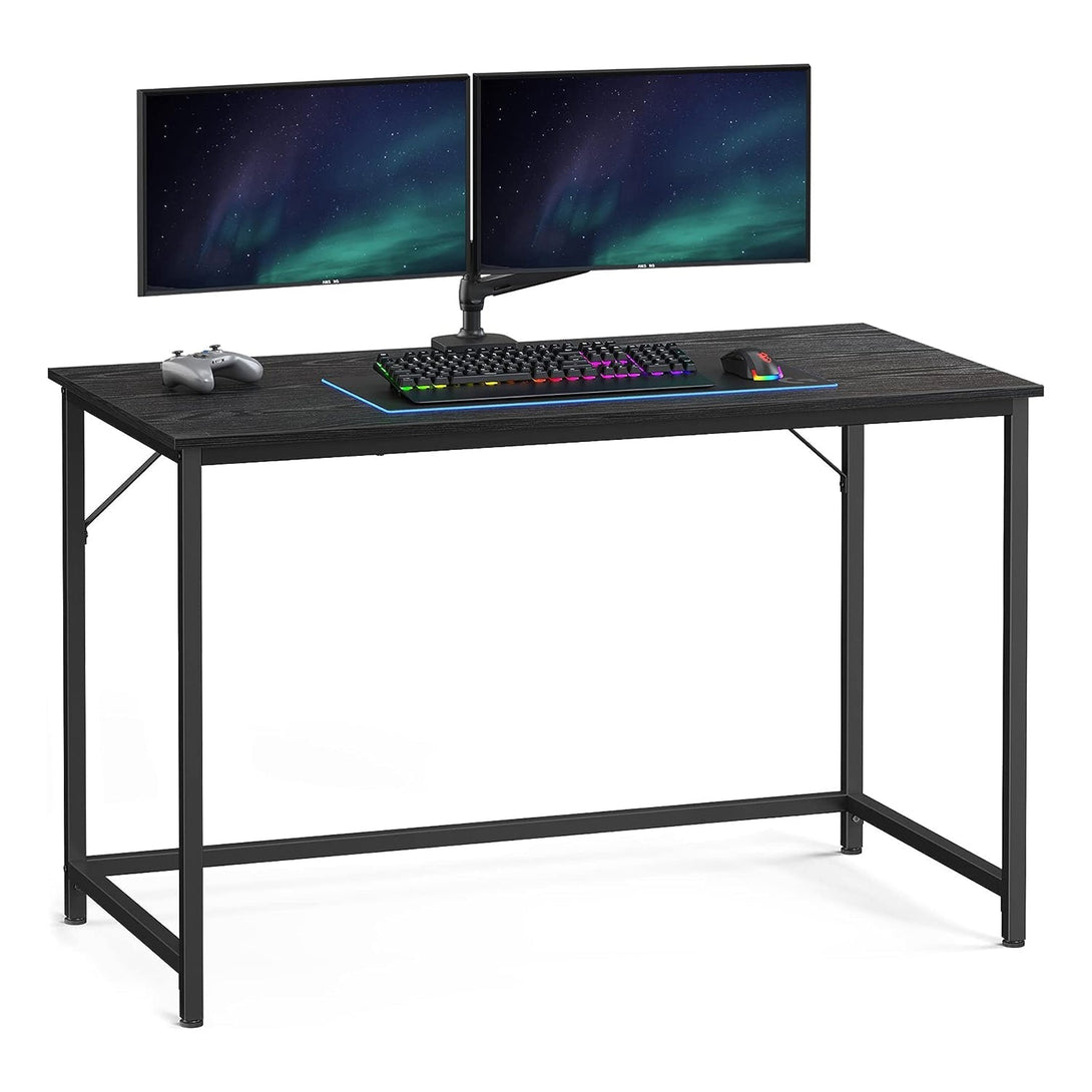 Písací stôl, kancelársky stôl, kovový rám, čierna farba | VASAGLE-Vashome.sk