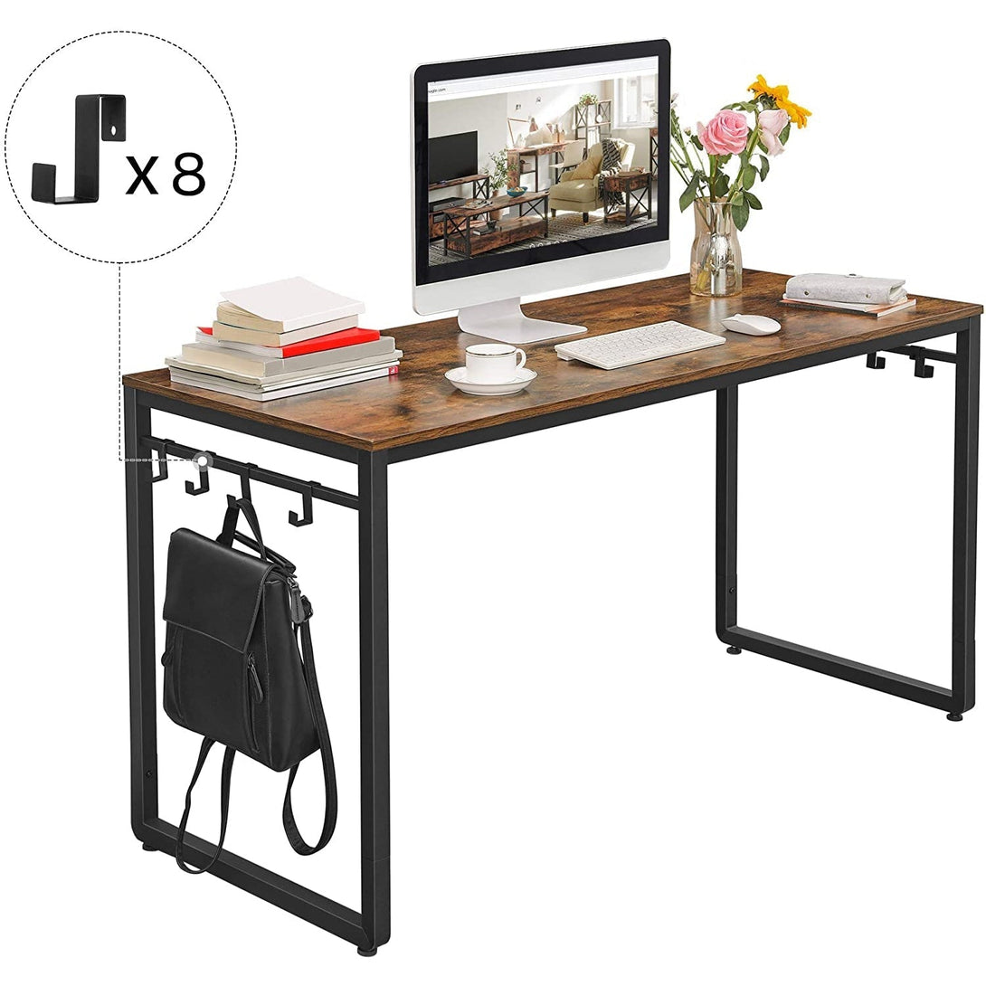Písací stôl, kancelársky stôl s 8 háčikmi, 140 x 60 x 75 cm-Vashome.sk