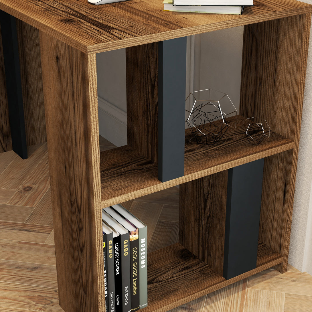 Íróasztal Lima - Walnut, Anthracite-Vashome.sk