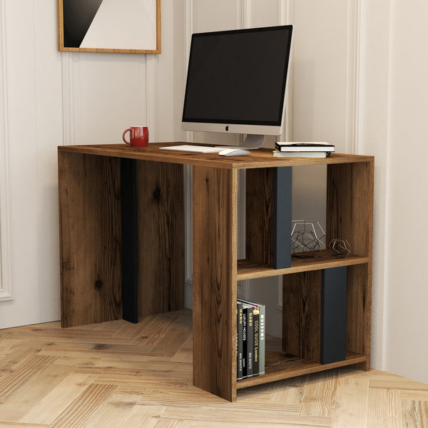 Íróasztal Lima - Walnut, Anthracite-Vashome.sk