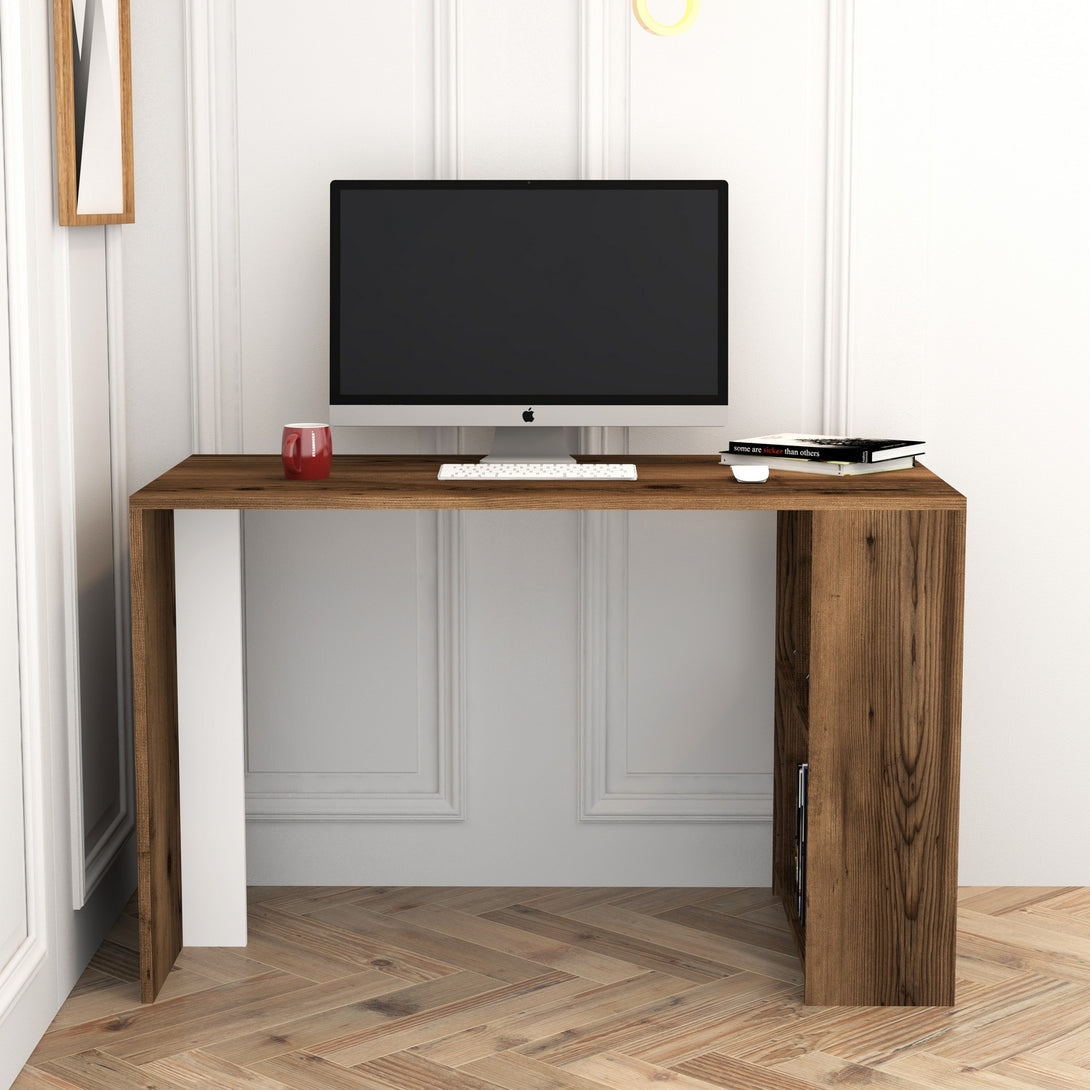 Íróasztal Lima - Walnut, White-Vashome.sk