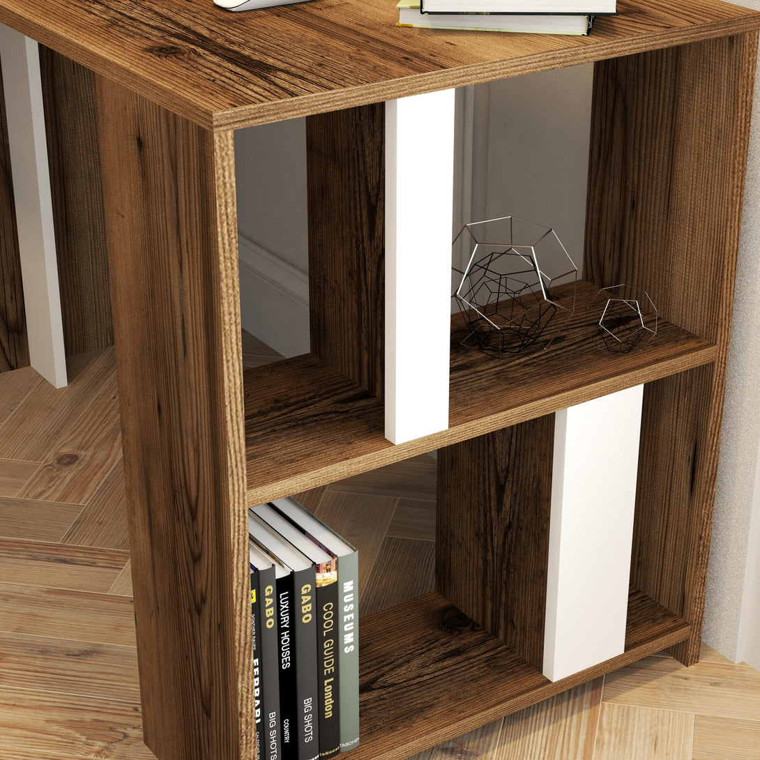 Íróasztal Lima - Walnut, White-Vashome.sk