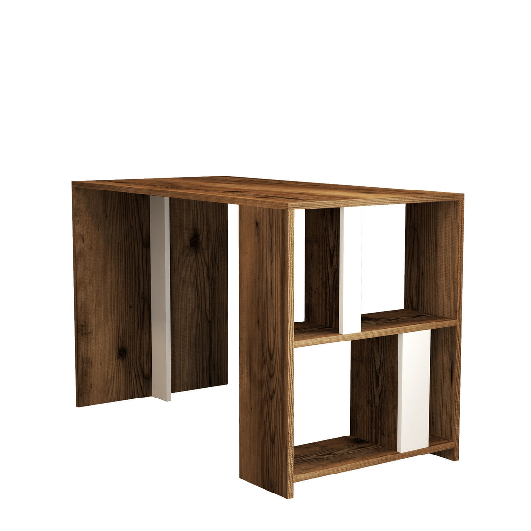 Íróasztal Lima - Walnut, White-Vashome.sk