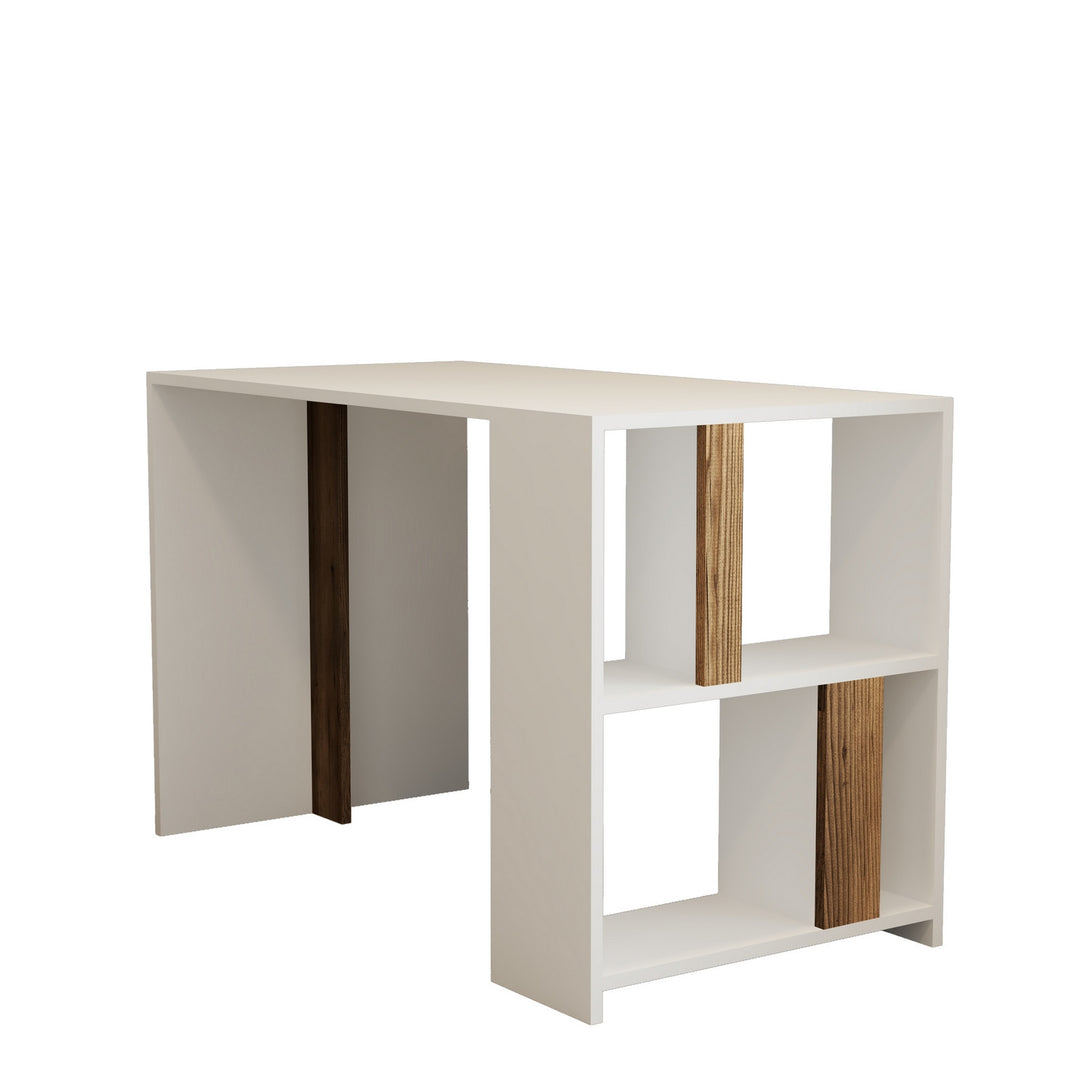 Íróasztal Lima - White, Walnut-Vashome.sk