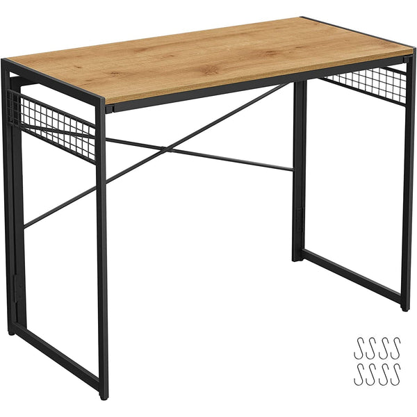 Písací stôl skladateľný, v medovo hnedej a čiernej farbe-Vashome.sk