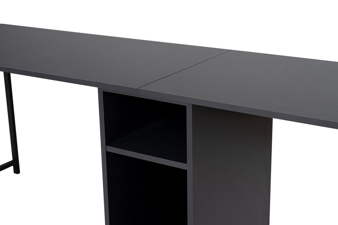 Íróasztal Twin Study Desk - Anthracite, Black-Vashome.sk