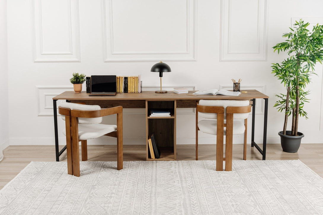 Íróasztal Twin Study Desk - Atlantic Pine, Black-Vashome.sk