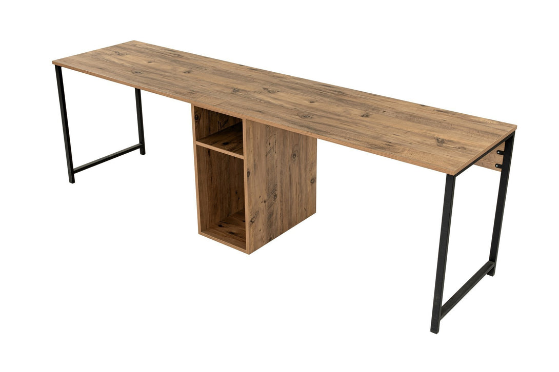 Íróasztal Twin Study Desk - Atlantic Pine, Black-Vashome.sk