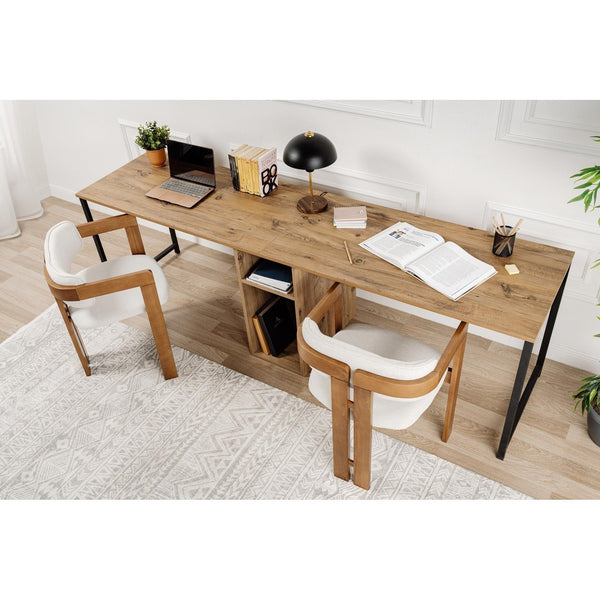 Íróasztal Twin Study Desk - Atlantic Pine, Black-Vashome.sk