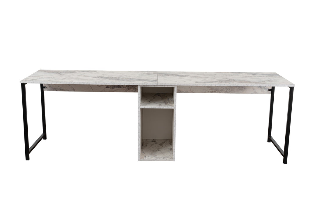 Íróasztal Twin Study Desk - Freesia Marble, Black-Vashome.sk