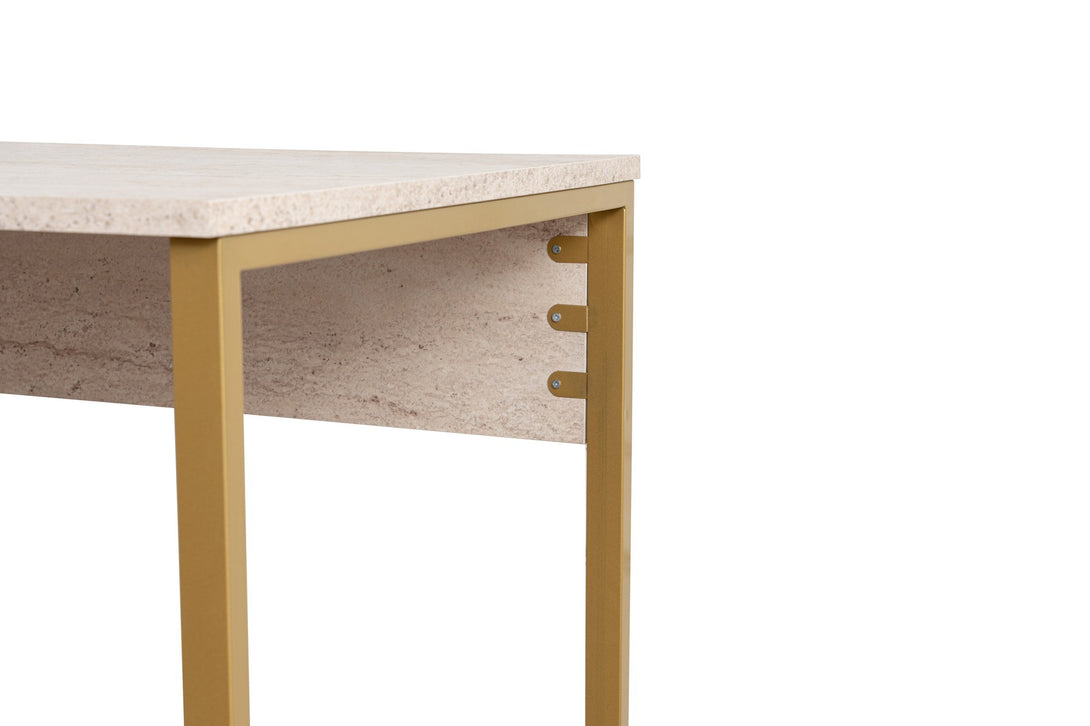 Íróasztal Twin Study Desk - Travertine, Gold-Vashome.sk