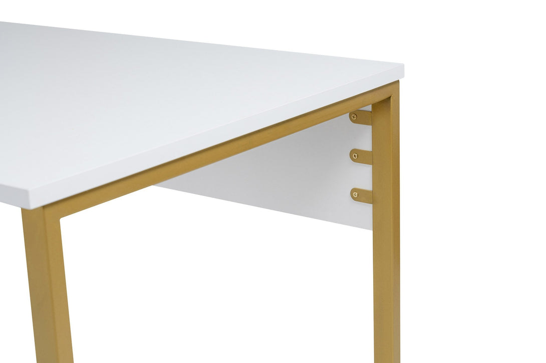 Íróasztal Twin Study Desk - White, Gold-Vashome.sk