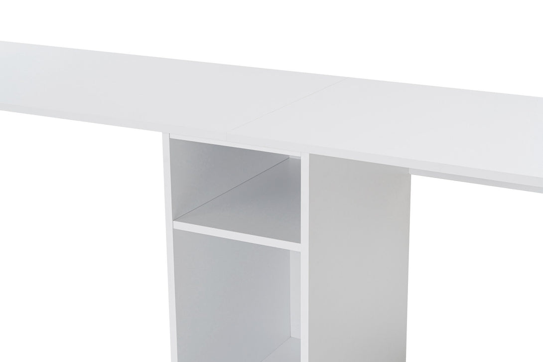 Íróasztal Twin Study Desk - White, Gold-Vashome.sk