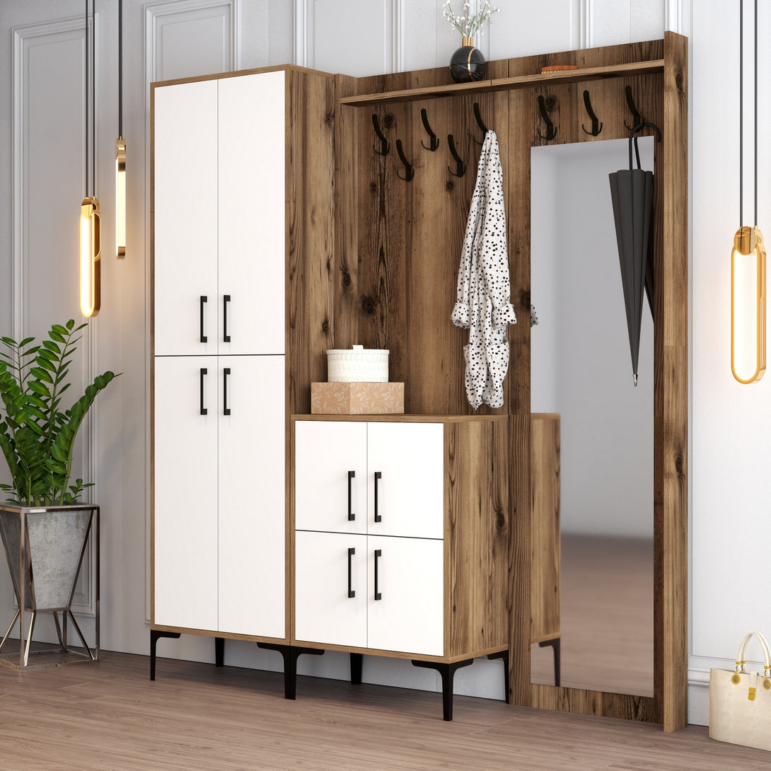 Predsieňová stena Berlin ABC - Walnut, White-Vashome.sk