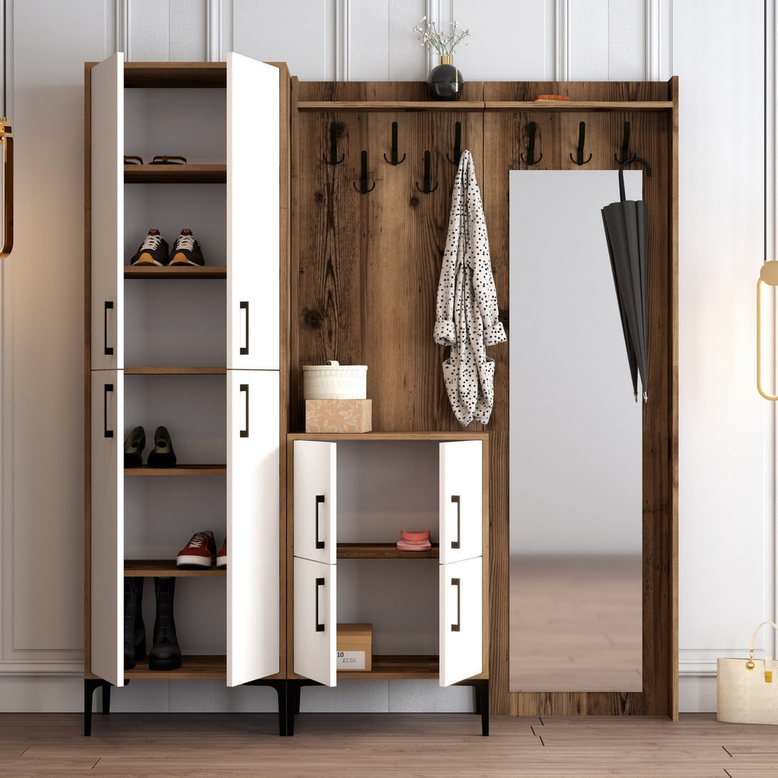 Predsieňová stena Berlin ABC - Walnut, White-Vashome.sk