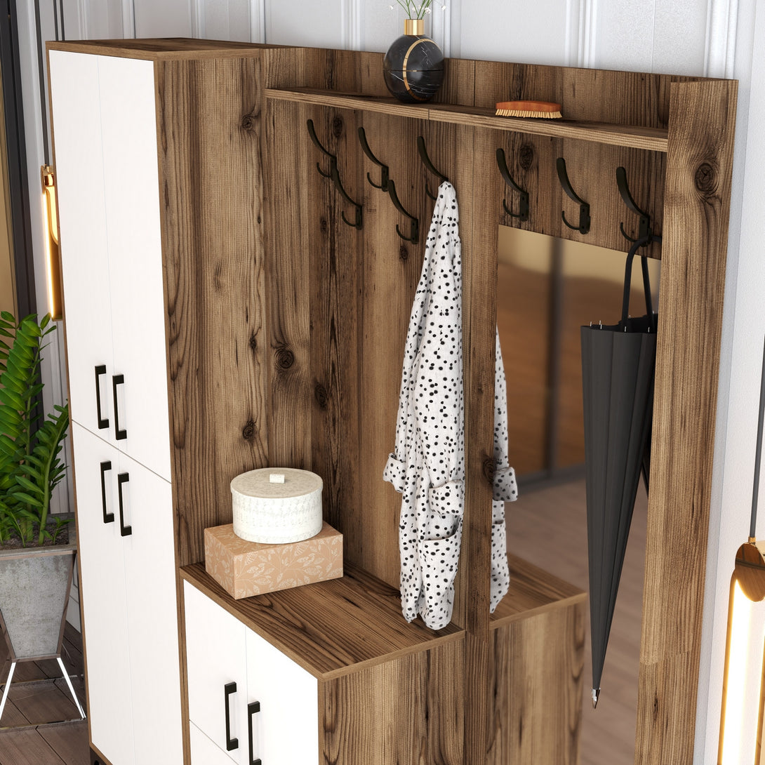 Predsieňová stena Berlin ABC - Walnut, White-Vashome.sk