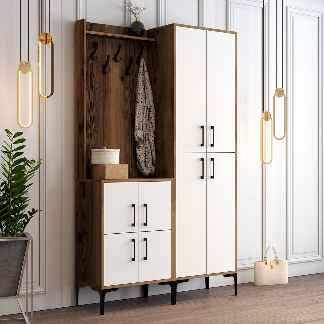 Predsieňová stena Berlin BA - Walnut, White-Vashome.sk