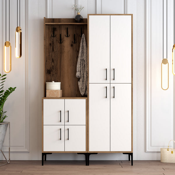 Predsieňová stena Berlin BA - Walnut, White-Vashome.sk