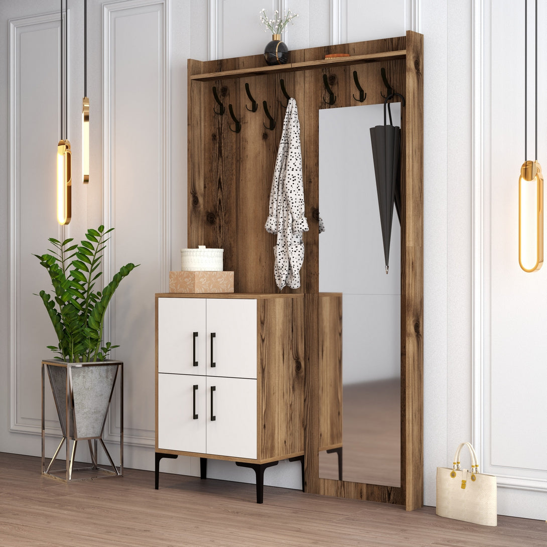 Predsieňová stena Berlin BC - Walnut, White-Vashome.sk