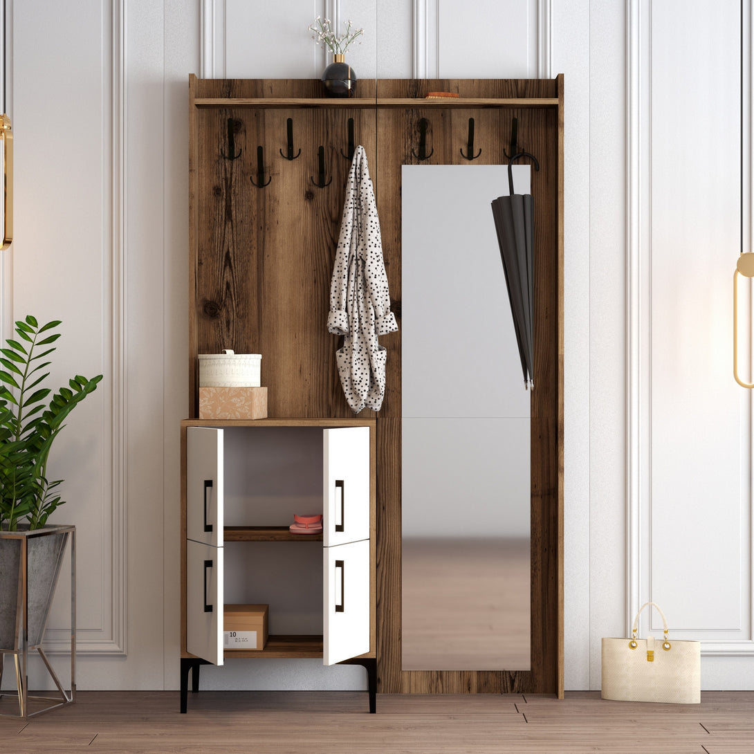 Predsieňová stena Berlin BC - Walnut, White-Vashome.sk