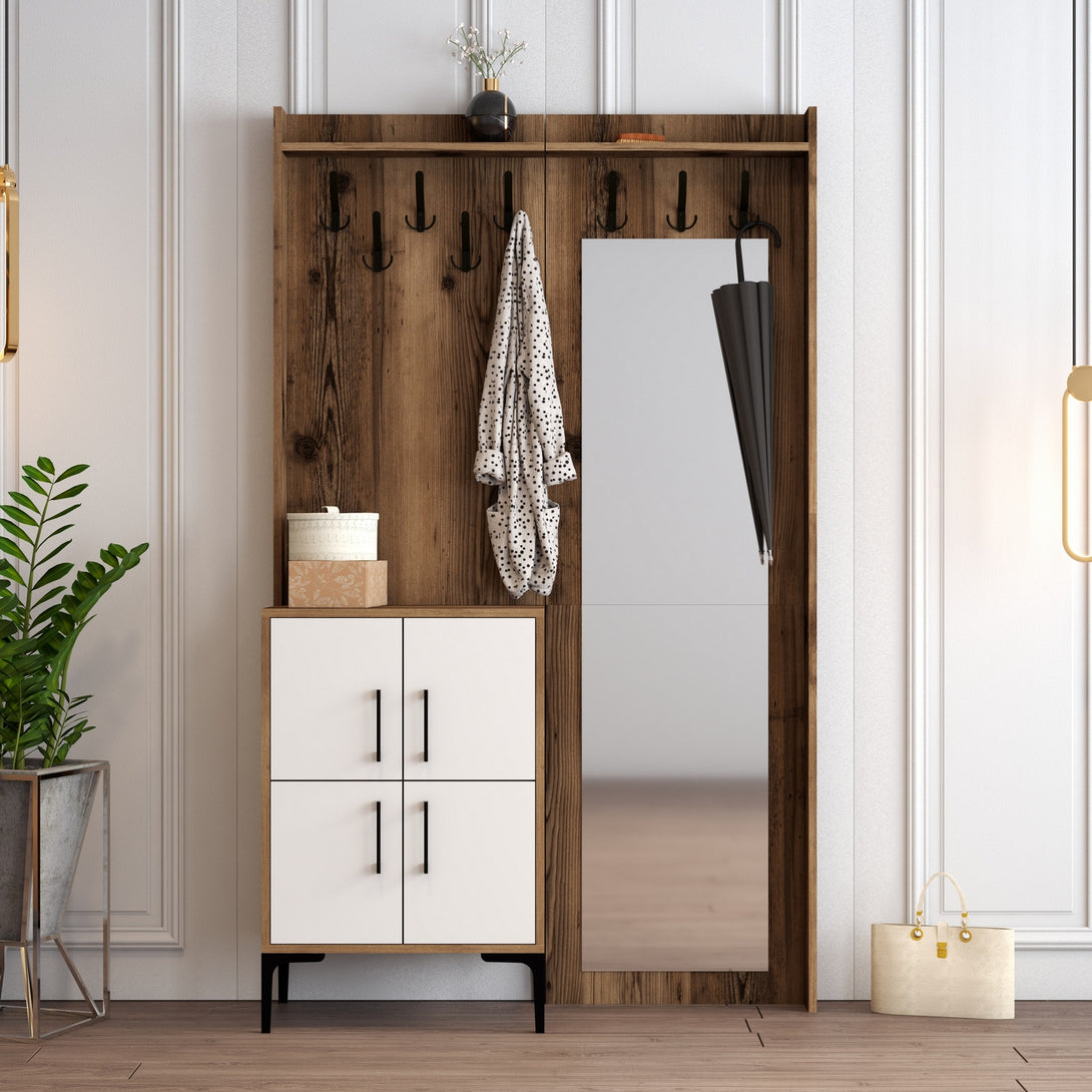 Predsieňová stena Berlin BC - Walnut, White-Vashome.sk