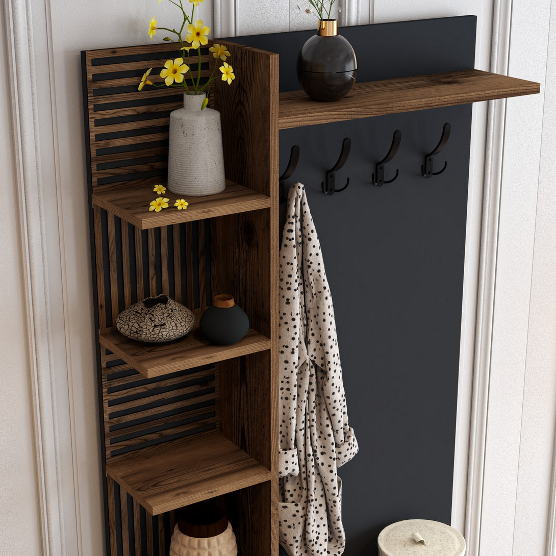 Predsieňová stena Viyana D - Walnut, Anthracite-Vashome.sk