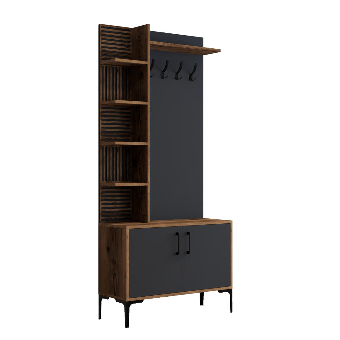 Predsieňová stena Viyana D - Walnut, Anthracite-Vashome.sk