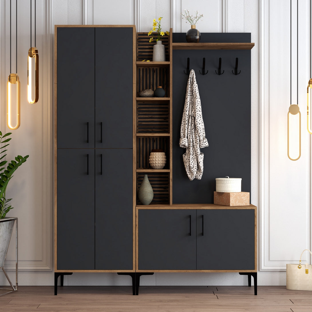 Predsieňová stena Viyana DA - Walnut, Anthracite-Vashome.sk