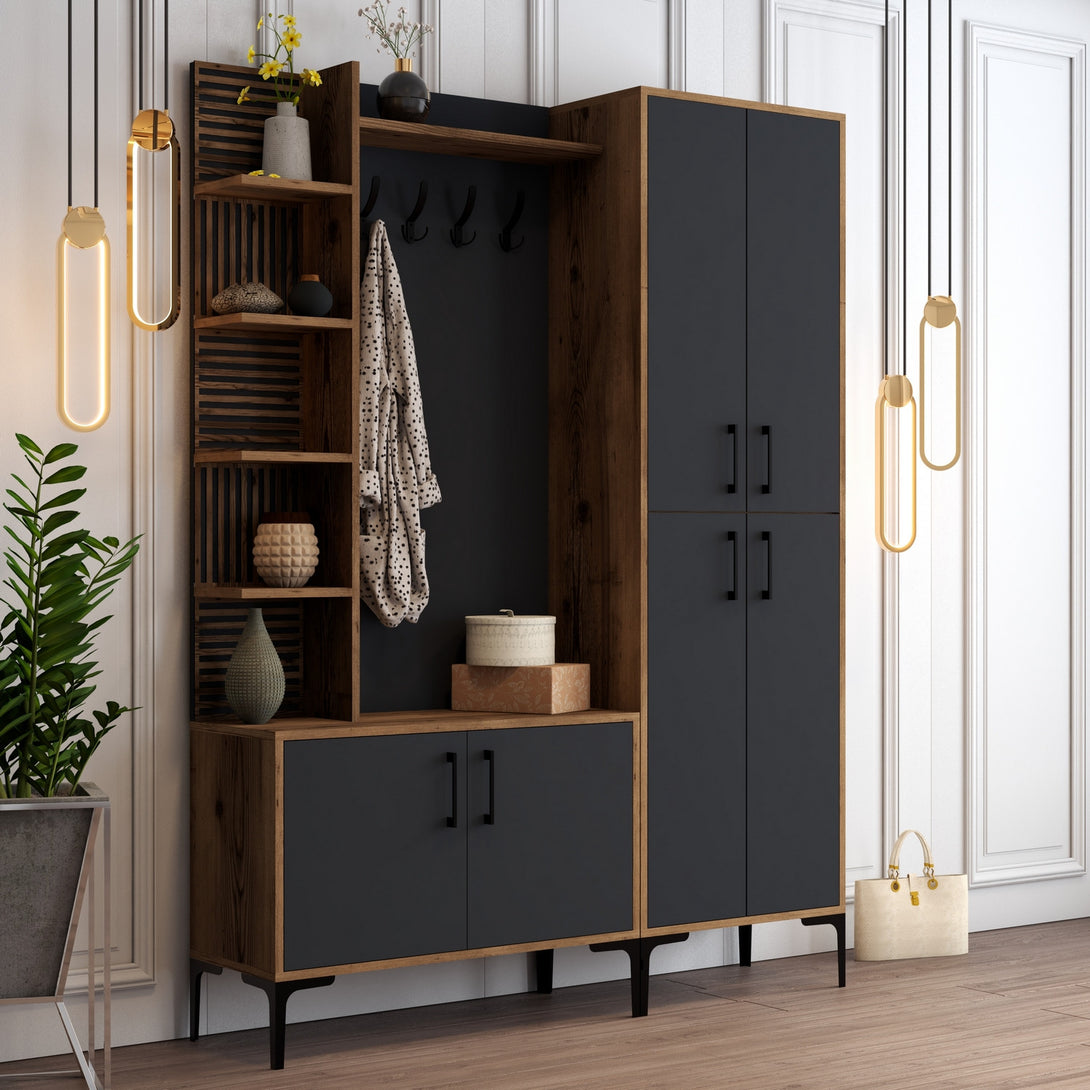 Predsieňová stena Viyana DA - Walnut, Anthracite-Vashome.sk