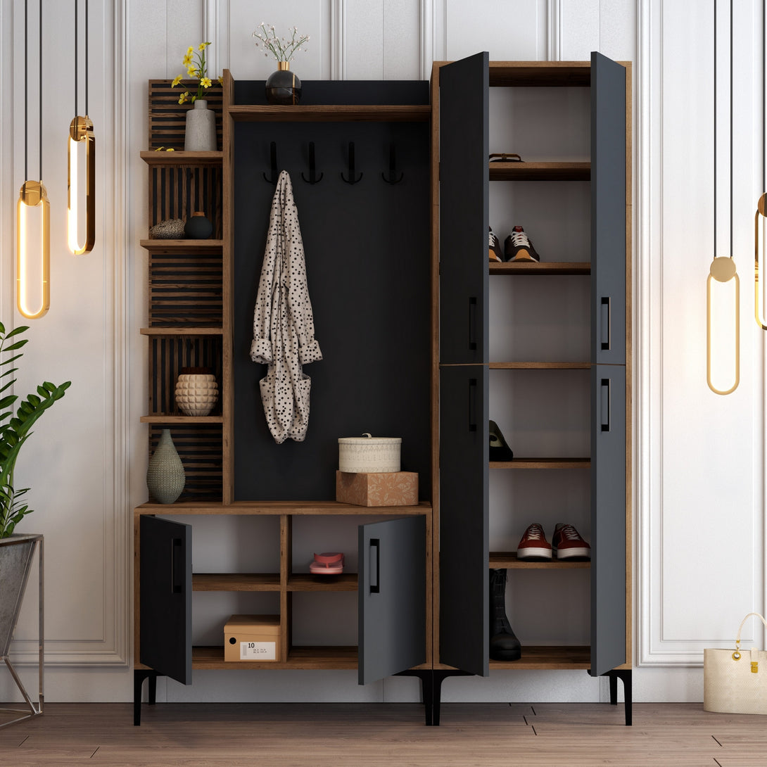 Predsieňová stena Viyana DA - Walnut, Anthracite-Vashome.sk