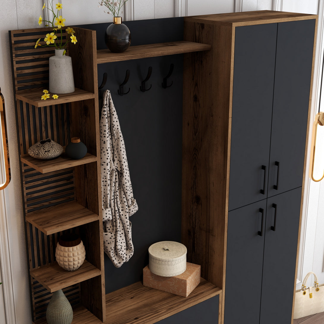 Predsieňová stena Viyana DA - Walnut, Anthracite-Vashome.sk