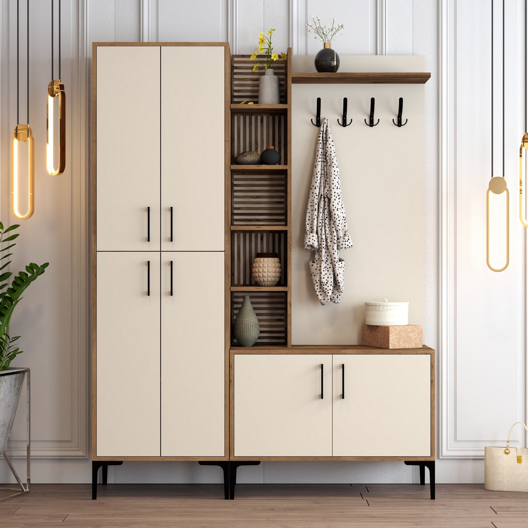 Predsieňová stena Viyana DA - Walnut, Cream-Vashome.sk