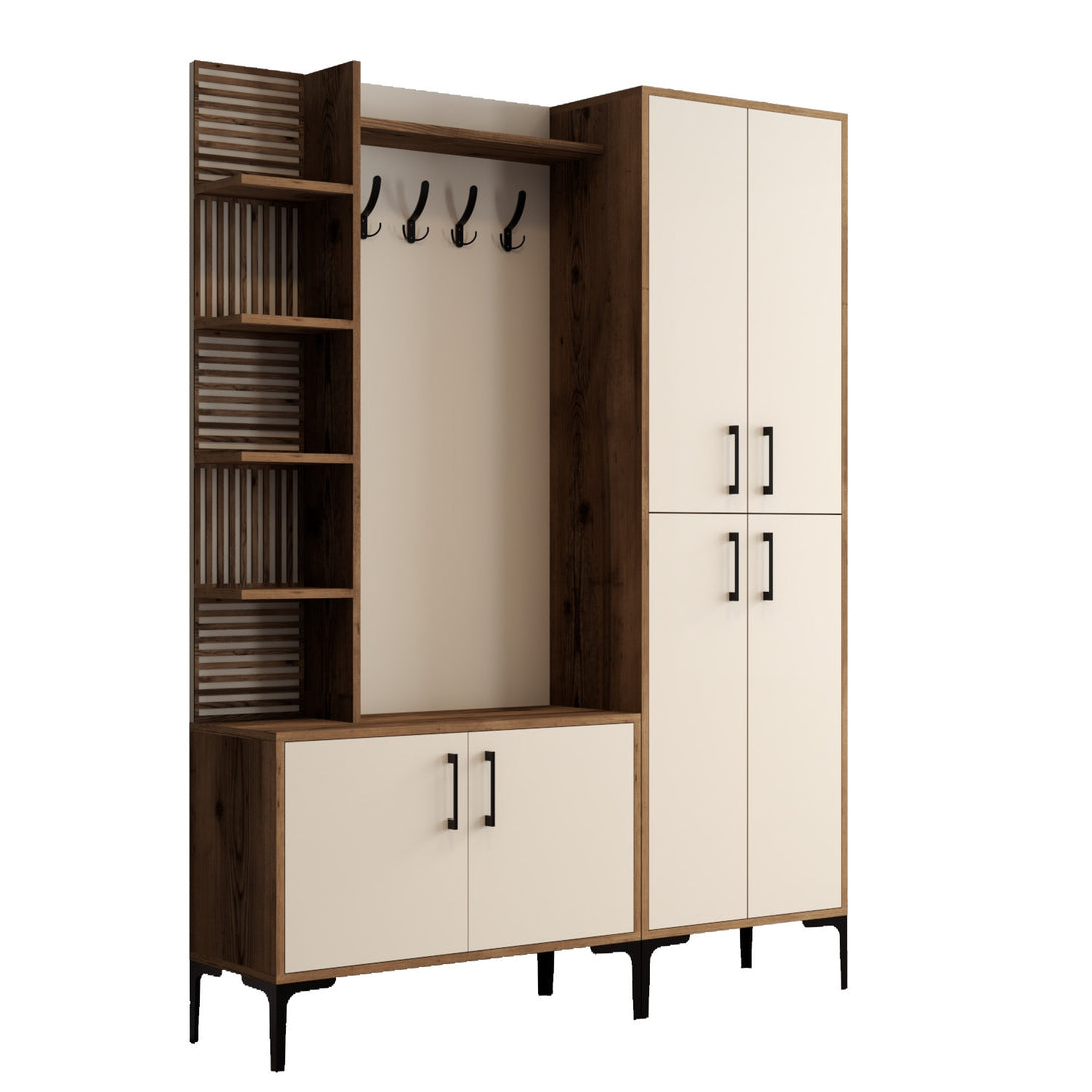 Predsieňová stena Viyana DA - Walnut, Cream-Vashome.sk