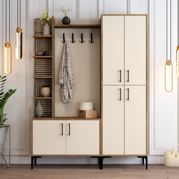 Predsieňová stena Viyana DA - Walnut, Cream-Vashome.sk