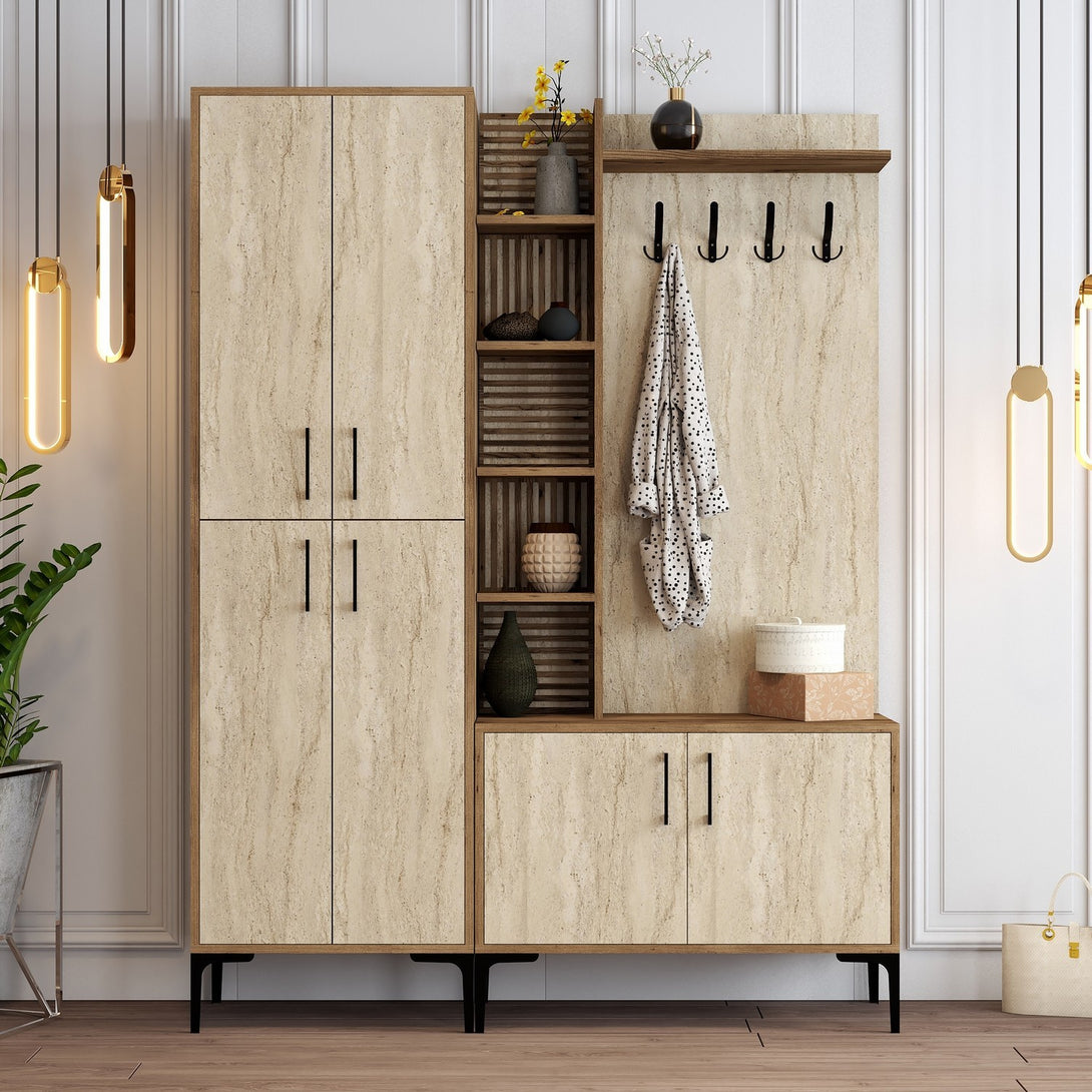 Predsieňová stena Viyana Da - Walnut, Travertine-Vashome.sk