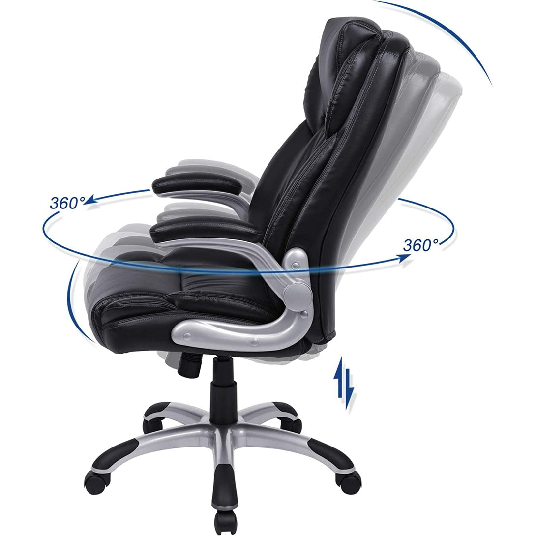 SONGMICS Prémiová kancelárska stolička, manažérska stolička, čierna