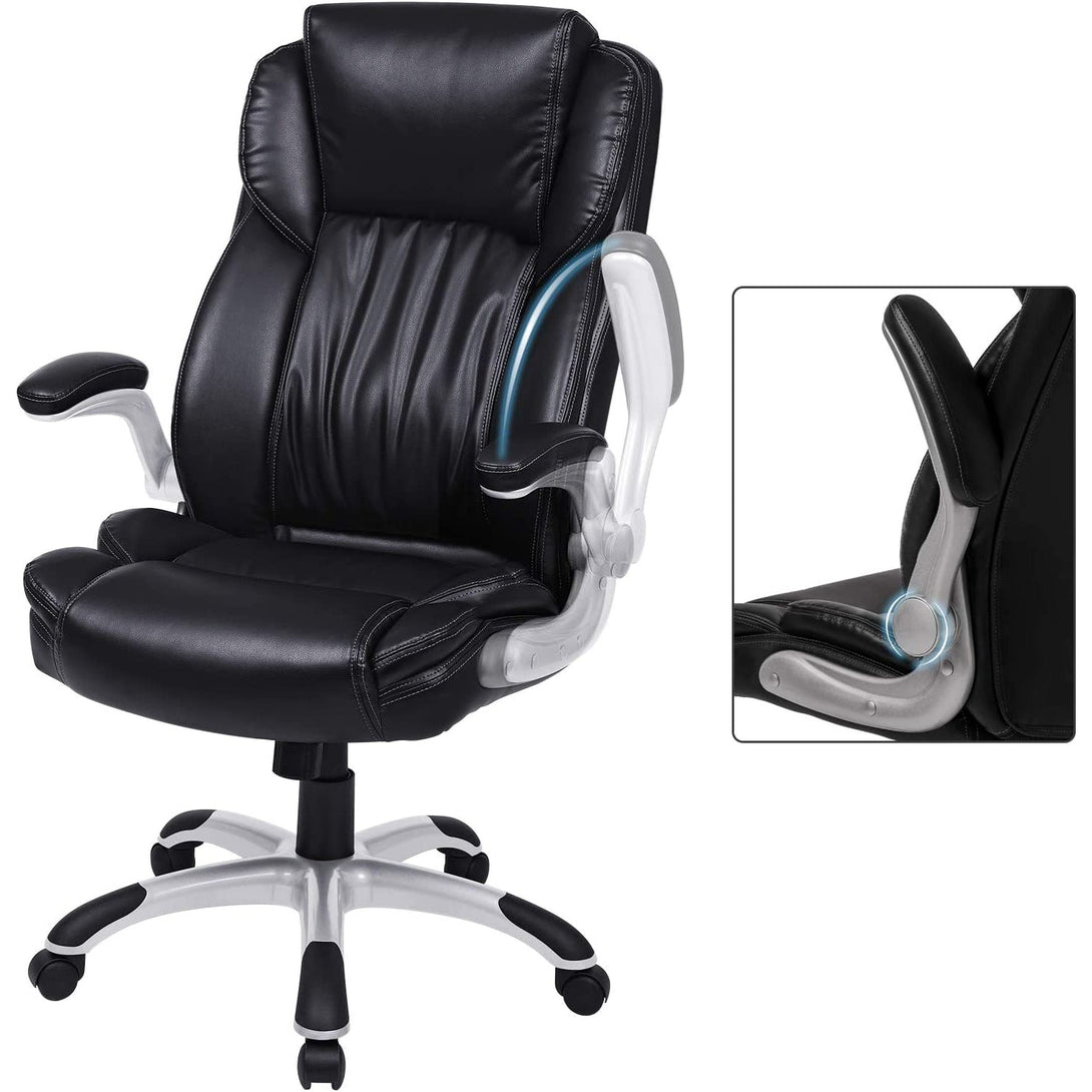 SONGMICS Prémiová kancelárska stolička, manažérska stolička, čierna