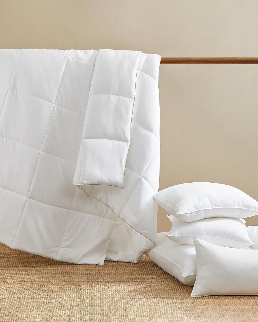 Prikrývka 2 v 1, 220 x 240 cm, letná prikrývka 150 GSM a zimná prikrývka 350 GSM, biela-Vashome.sk