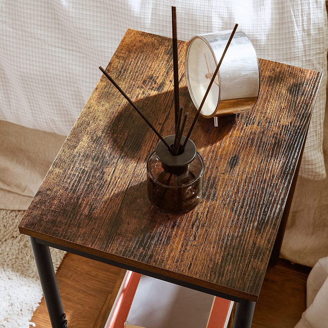 Malý stolík v industriálnom štýle, rustikálny hnedý-Vashome.sk