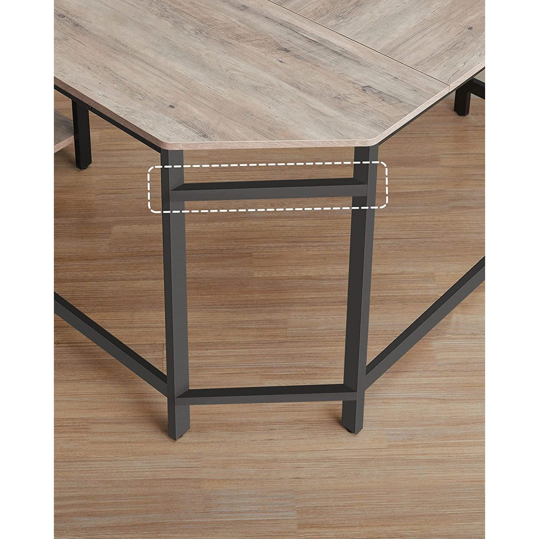 Rohový písací stôl, jednoduchý dizajn, 138 x 138 x 75 cm, sivý-Vashome.sk