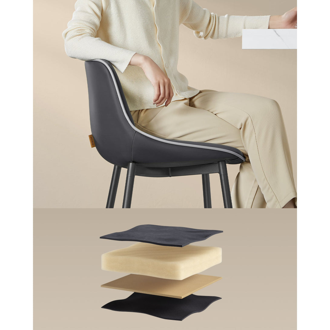bárszékek 2 db-os szett, ergonomikus háttámlával, műbőr kárpitozással, 73 cm magas, tintafekete-Vashome.sk