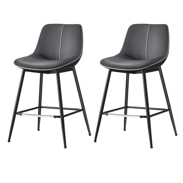 Bárszék 2 db-os szett ergonomikus háttámlával, ülésmagasság 62 cm, tintafekete-Vashome.sk