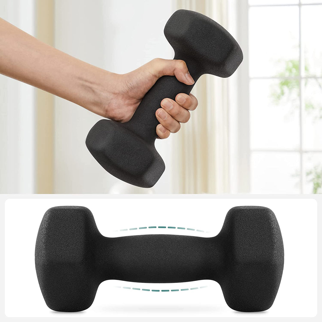 Sada 2 ks činiek, protišmykové neoprénové ručné závažia 2 x 5 kg, čierne | SONGMICS-Vashome.sk