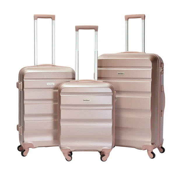 Sada kufrov BONTOUR "Horizontal" so 4 kolieskami, Rosegold-Vashome.sk